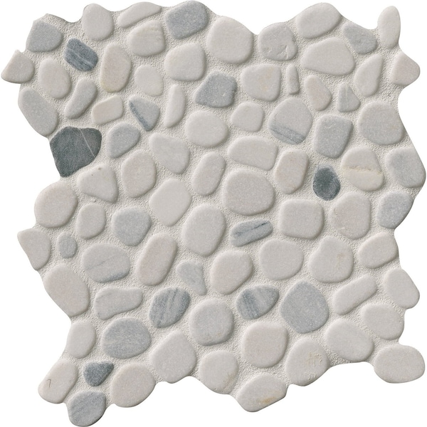 Msi Black And White Pebbles SAMPLE Marble Mesh-Mounted Mosaic Tile ZOR-MD-0102-SAM - main
